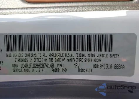 2017 Jeep Grand Cherokee Summit 4X4 from USA, damaged, VIN 1C4RJFJG9HC874148